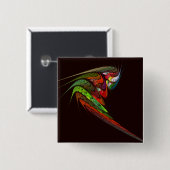 Chameleon Abstracte Art Button (vierkant) (Voorkant /achterkant)