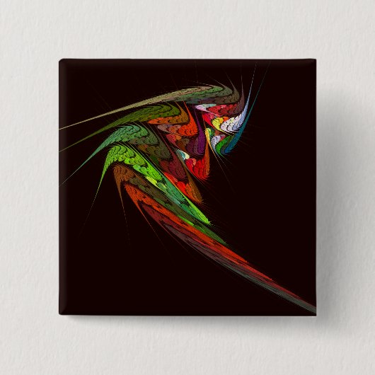 Chameleon Abstracte Art Button (vierkant) (Voorkant)