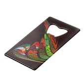 Chameleon Abstracte kunst Creditkaart Flessenopener (Voorkant Gekanteld)