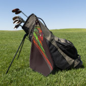 Chameleon Abstracte kunst Golfhanddoek (Groen)