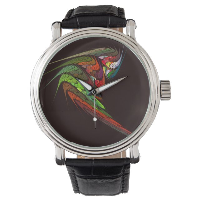 Chameleon Abstracte kunst Horloge (Voorkant)