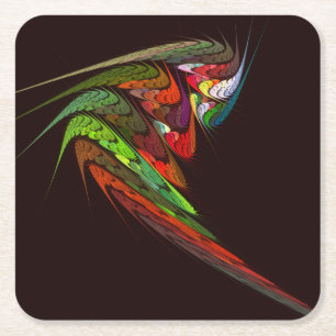 Chameleon Abstracte kunst Kartonnen Onderzetters