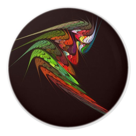 Chameleon Abstracte kunst Keramische Knop (Voorkant)