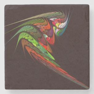 Chameleon Abstracte kunst Stenen Onderzetter