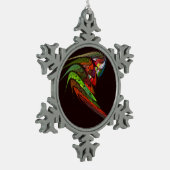 Chameleon Abstracte kunst Tin Sneeuwvlok Ornament (Links)