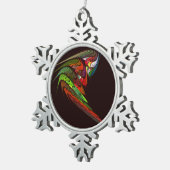 Chameleon Abstracte kunst Tin Sneeuwvlok Ornament (Rechts)