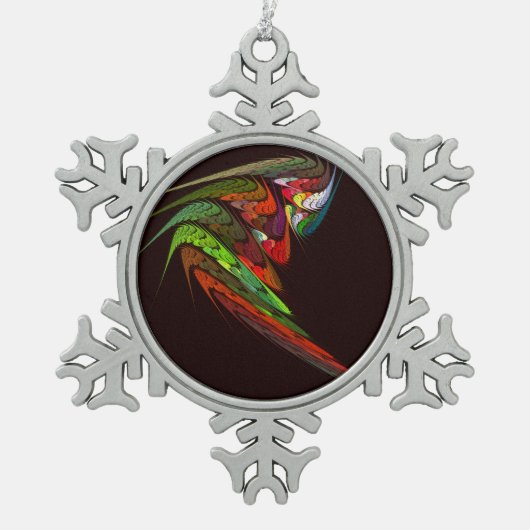 Chameleon Abstracte kunst Tin Sneeuwvlok Ornament (Voorkant)