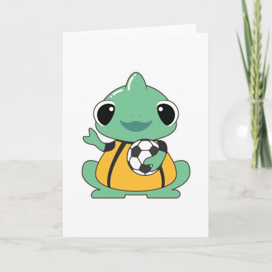 Chameleon als Goalkeeper met Voetbal Kaart (Voorkant)