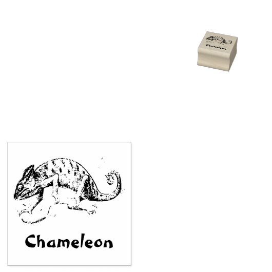 CHAMELEON ANIMAAL RUBBER STAMP RUBBERSTEMPEL (Gestempeld)