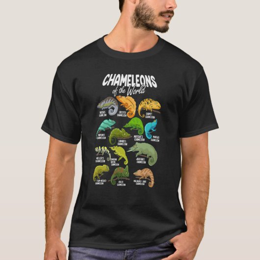 Chameleon Animals of the World Reptile Lizard Herp T-shirt (Voorkant)