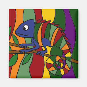 Chameleon Art Abstract Magnet