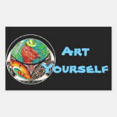 Chameleon Art Drawing Rechthoekige Sticker (Voorkant)