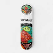 Chameleon Art Drawing Skateboard (Voorkant)