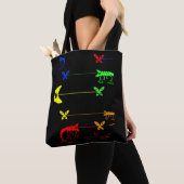Chameleon Art, Rainbow Chameleon Tas Shopping Bag (Dichtbij)
