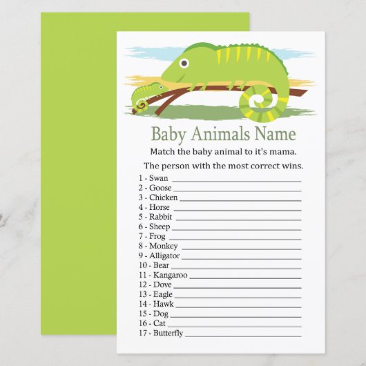 Chameleon Baby Animals Name Game (Voorkant / Achterkant)