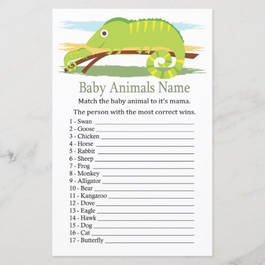 Chameleon Baby Animals Name Game (Voorkant)