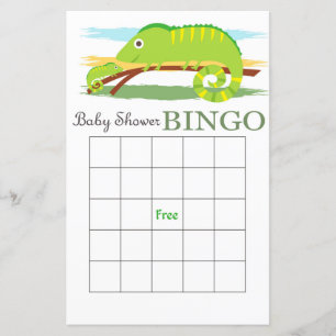 Chameleon baby shower bingo