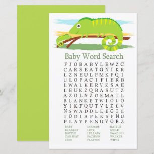 Chameleon Baby shower Word Search Game