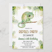 Chameleon birthday party invitation kaart (Voorkant)