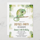 Chameleon birthday party invitation kaart (Voorkant / Achterkant)