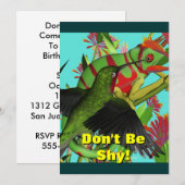 Chameleon Birthday Party Invite Kaart (Voorkant / Achterkant)