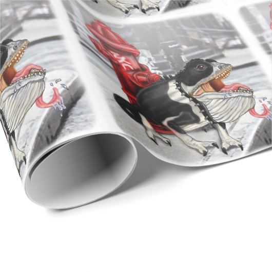 Chameleon Boston Terrier Cadeaupapier (Rol Hoek)