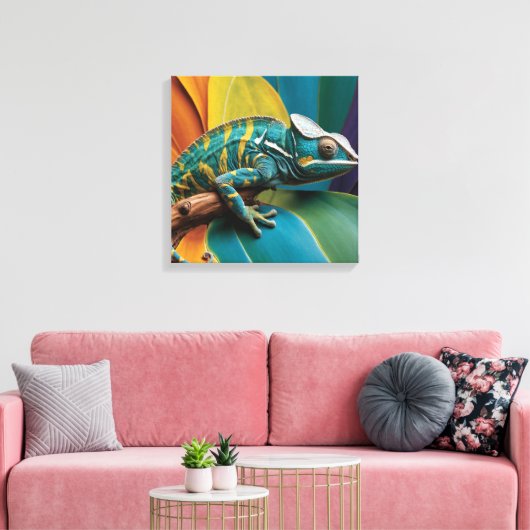 Chameleon Canvas Afdruk (Insitu (Woonkamer))