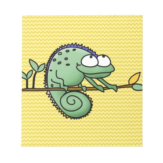 Chameleon Cartoon Lizard Cute Notitieblok (Voorkant)