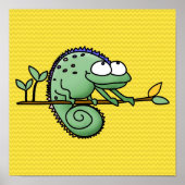 Chameleon Cartoon Lizard Cute Poster (Voorkant)