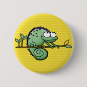 Chameleon Cartoon Lizard Cute Ronde Button 5,7 Cm (Voorkant)