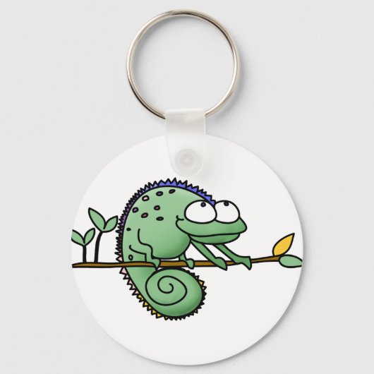 Chameleon Cartoon Lizard Cute Sleutelhanger (Voorkant)