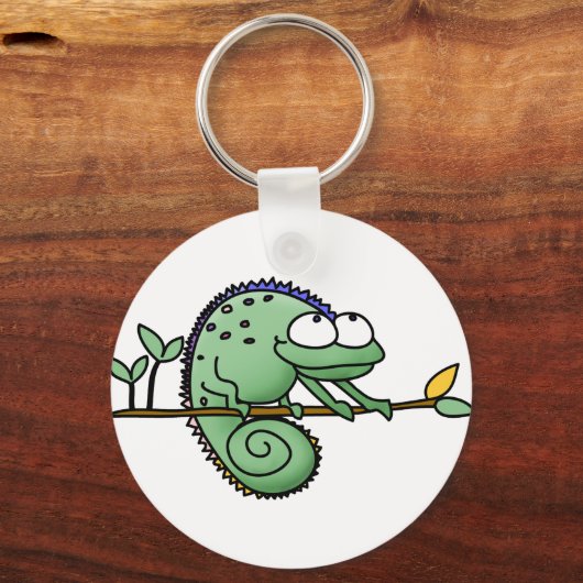 Chameleon Cartoon Lizard Cute Sleutelhanger (Voorkant)