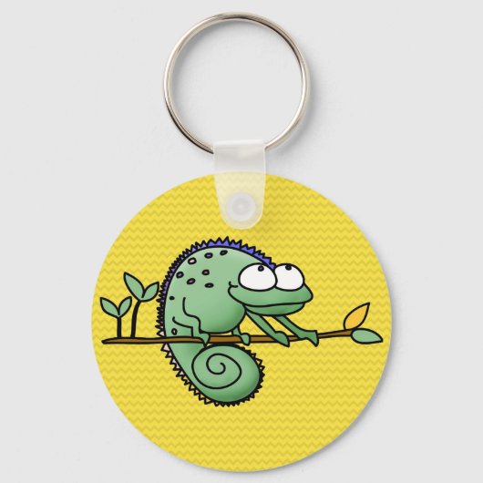 Chameleon Cartoon Lizard Cute Sleutelhanger (Voorkant)
