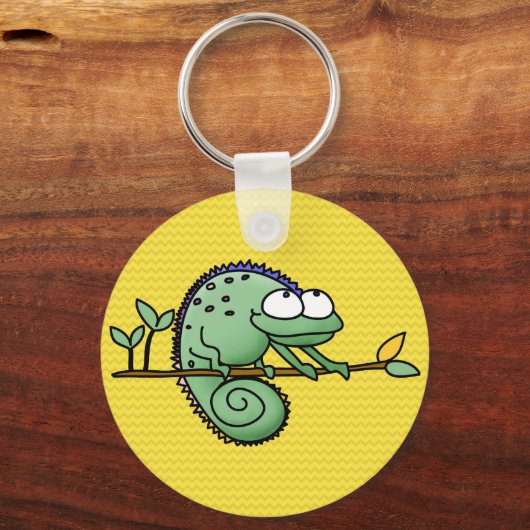 Chameleon Cartoon Lizard Cute Sleutelhanger (Voorkant)
