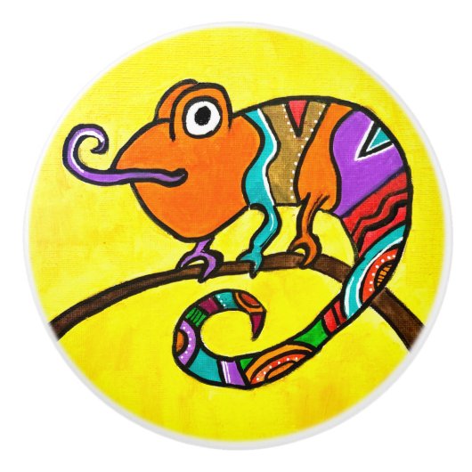 Chameleon Ceramic Knob. Keramische Knop (Voorkant)