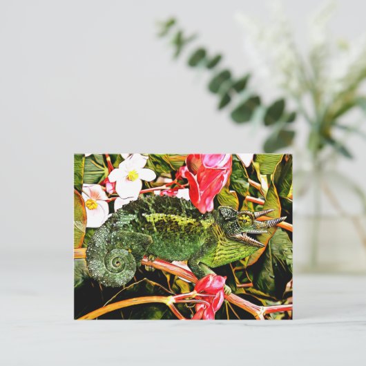 Chameleon Charisma Briefkaart (Staand voorkant)