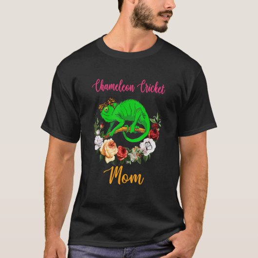 Chameleon Cricket Mom Floral Cute Bow Tie Mother's T-shirt (Voorkant)