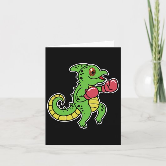Chameleon doet aan boksen kaart (Voorkant)