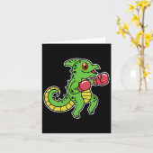 Chameleon doet aan boksen kaart (Gele Bloem)
