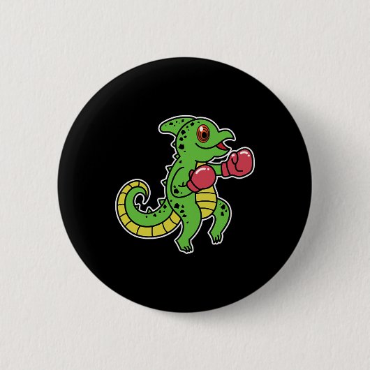 Chameleon doet aan boksen ronde button 5,7 cm (Voorkant)