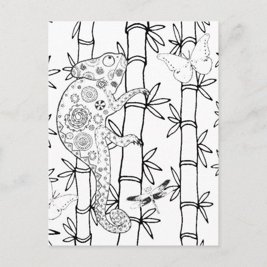 Chameleon Doodle Briefkaart (Voorkant)