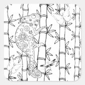 Chameleon Doodle Vierkante Sticker (Voorkant)