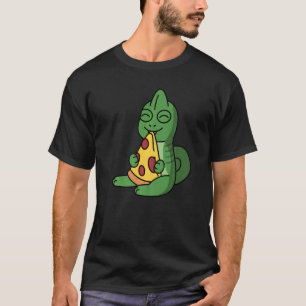 Chameleon Eating Pizza Pet T-shirt