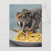 Chameleon Eating Spaghetti Briefkaart (Voorkant)