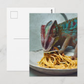 Chameleon Eating Spaghetti Briefkaart (Voorkant / Achterkant)
