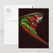 Chameleon Fractale Abstracte Kunst in Trillende Be Briefkaart (Voorkant / Achterkant)