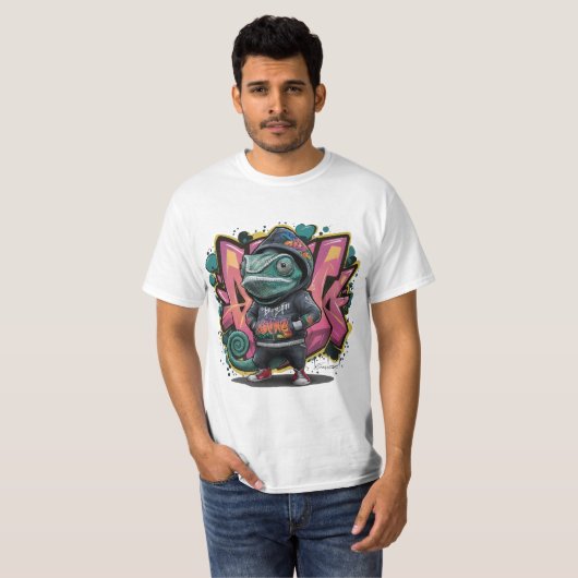 Chameleon graffitti t-shirt (Voorkant volledig)
