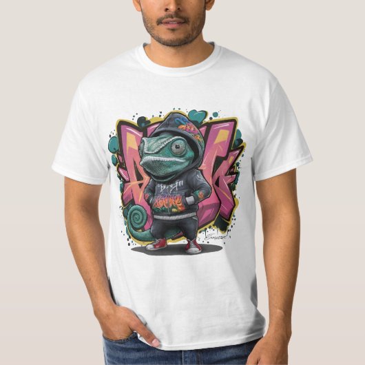 Chameleon graffitti t-shirt (Voorkant)