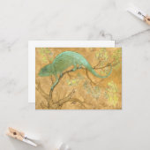 Chameleon (hagedis) (reptiel) (Mughal Art) (Aziati Kaart (Voorkant / Achterkant in situ)