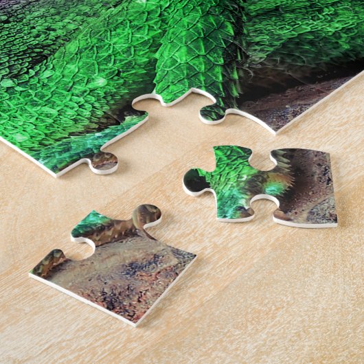 Chameleon Head Close, Jigzaag Puzzle Legpuzzel (Zijkant)